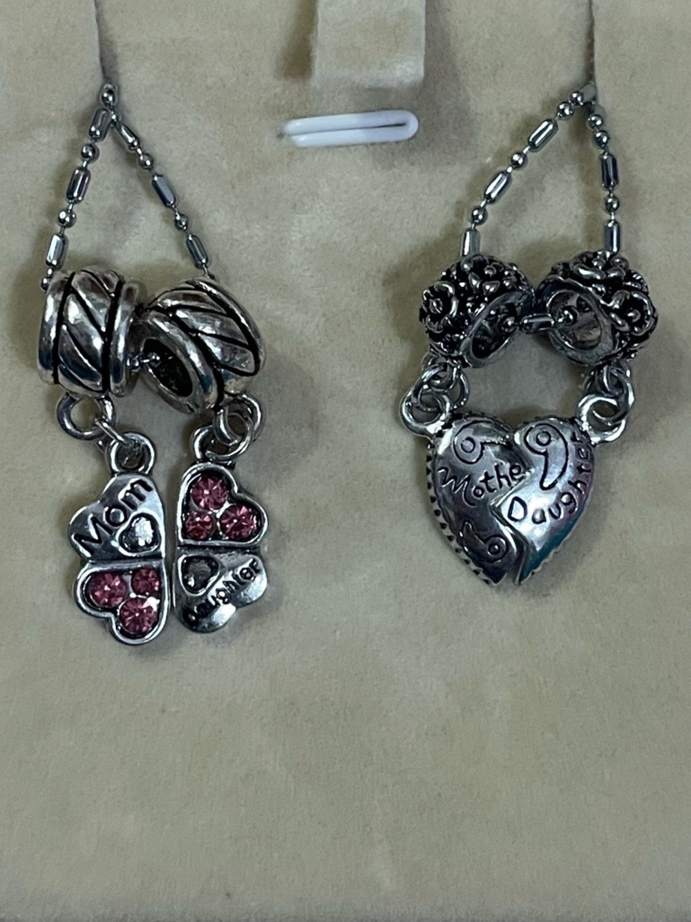 2 Mom Daughter Heart Split Up Necklace Bundle Set 18"